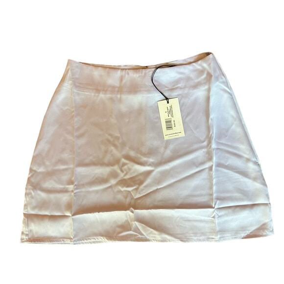 We Wore‎ What Mini Slip Satin Charmeuse Skirt Heather Purple, Size Small, NWT - Picture 2 of 13